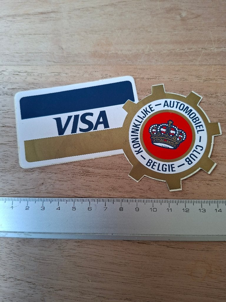 Sticker visa automobiel club België, Ophalen of Verzenden, Zo goed als nieuw, Auto of Motor