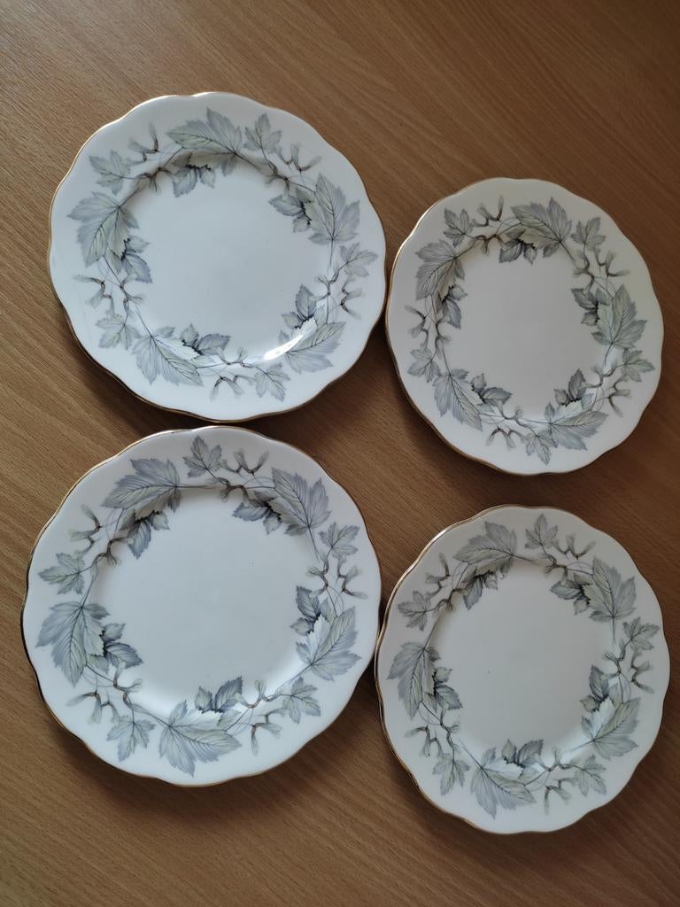 Royal Albert Silver Maple gebakbordjes set (4 stuks), Ophalen of Verzenden
