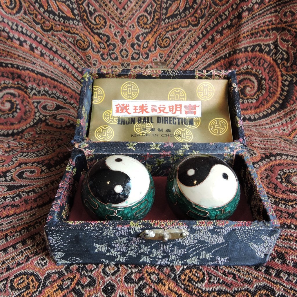 Meridiaan kogels Yin Yang anti-stress ballen in doos, Ophalen of Verzenden, Zo goed als nieuw, Overige typen