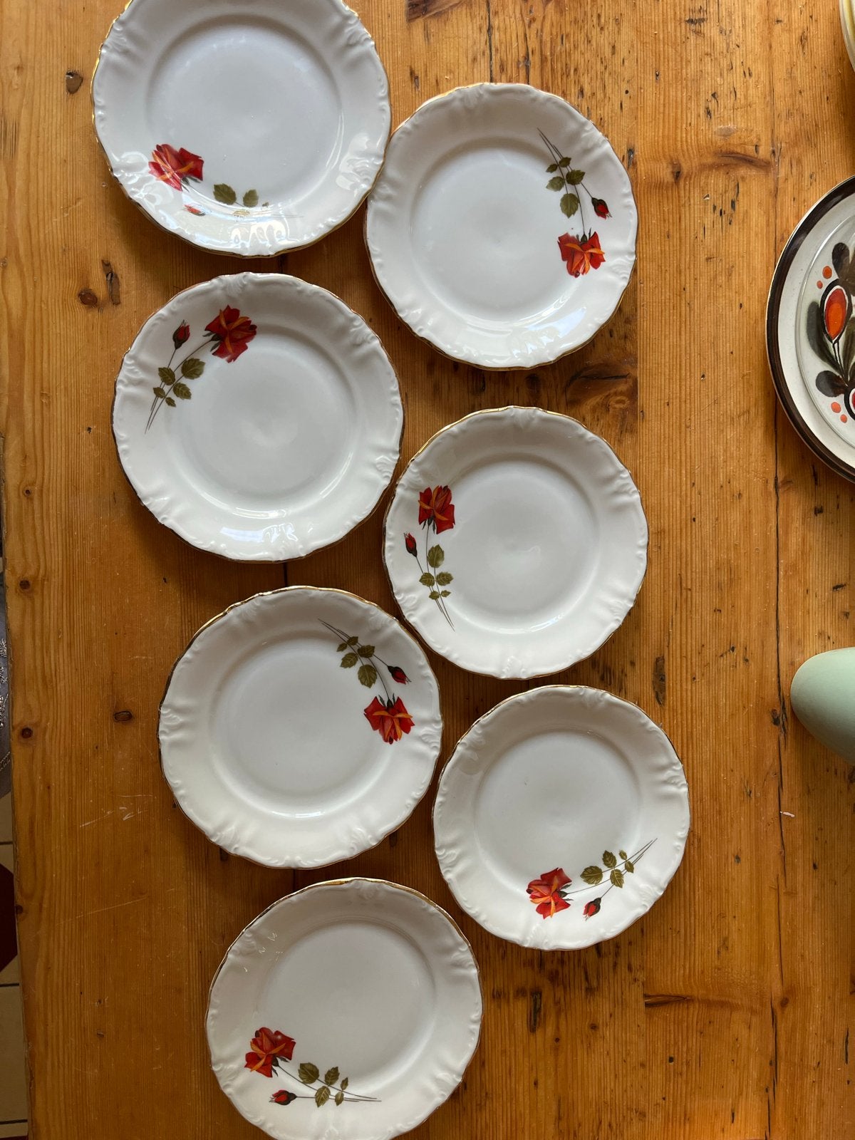 Set van 7 Winterling Röslau Bavaria gebaksbordjes, Ophalen of Verzenden