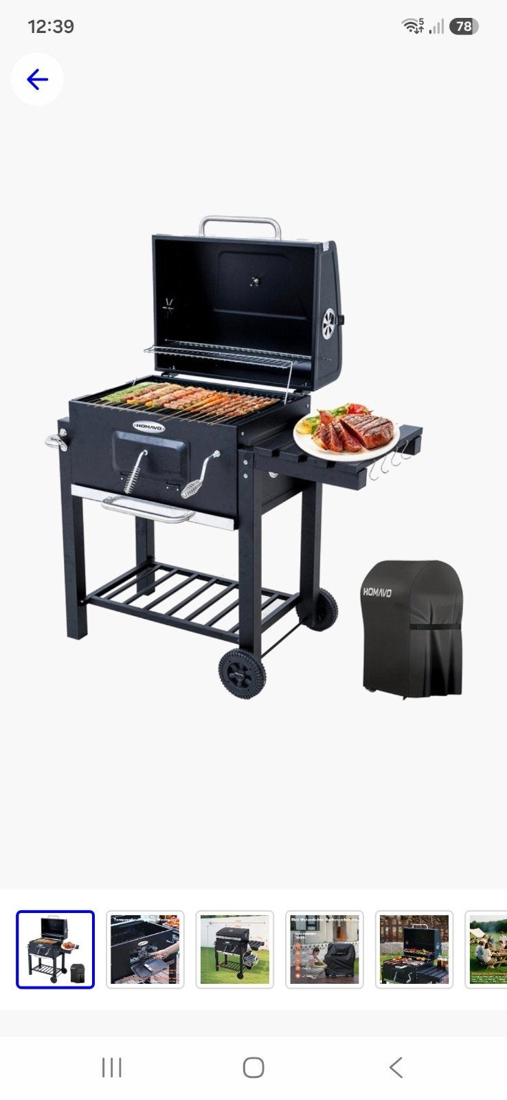 Bijna gloednieuwe BBQ - Homavo Houtskoolbarbecue, Ophalen, Zo goed als nieuw