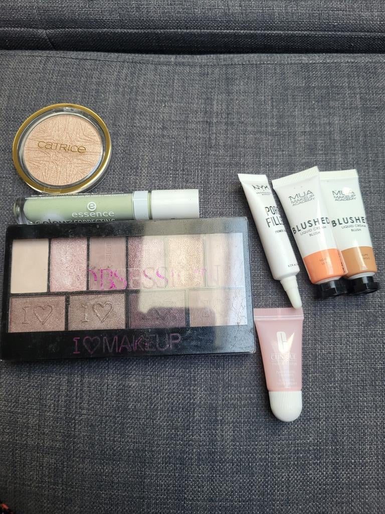 Make-up set: Oogschaduw, blush, highlighter, concealer, Overige kleuren, Gehele gezicht, Ophalen of Verzenden, Zo goed als nieuw