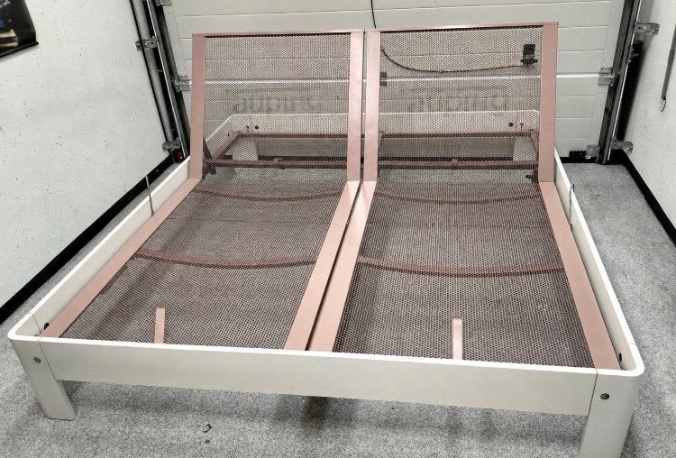 Auping auronde 160x200 x48 hoog in zeer nette staat, Huis en Inrichting, Slaapkamer | Bedden, Ophalen, Wit, Tweepersoons, 160 cm