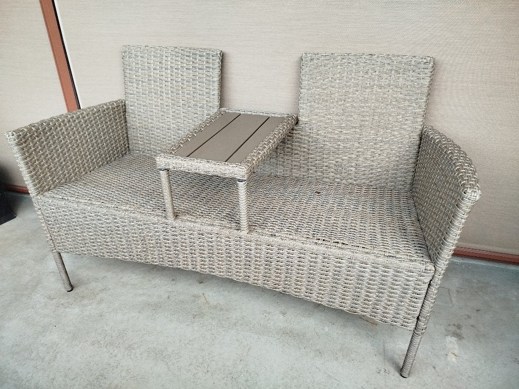 Tuinbank FASTERHOLT B138xD61 naturel, Tuin en Terras, Ophalen, Zo goed als nieuw, Rotan