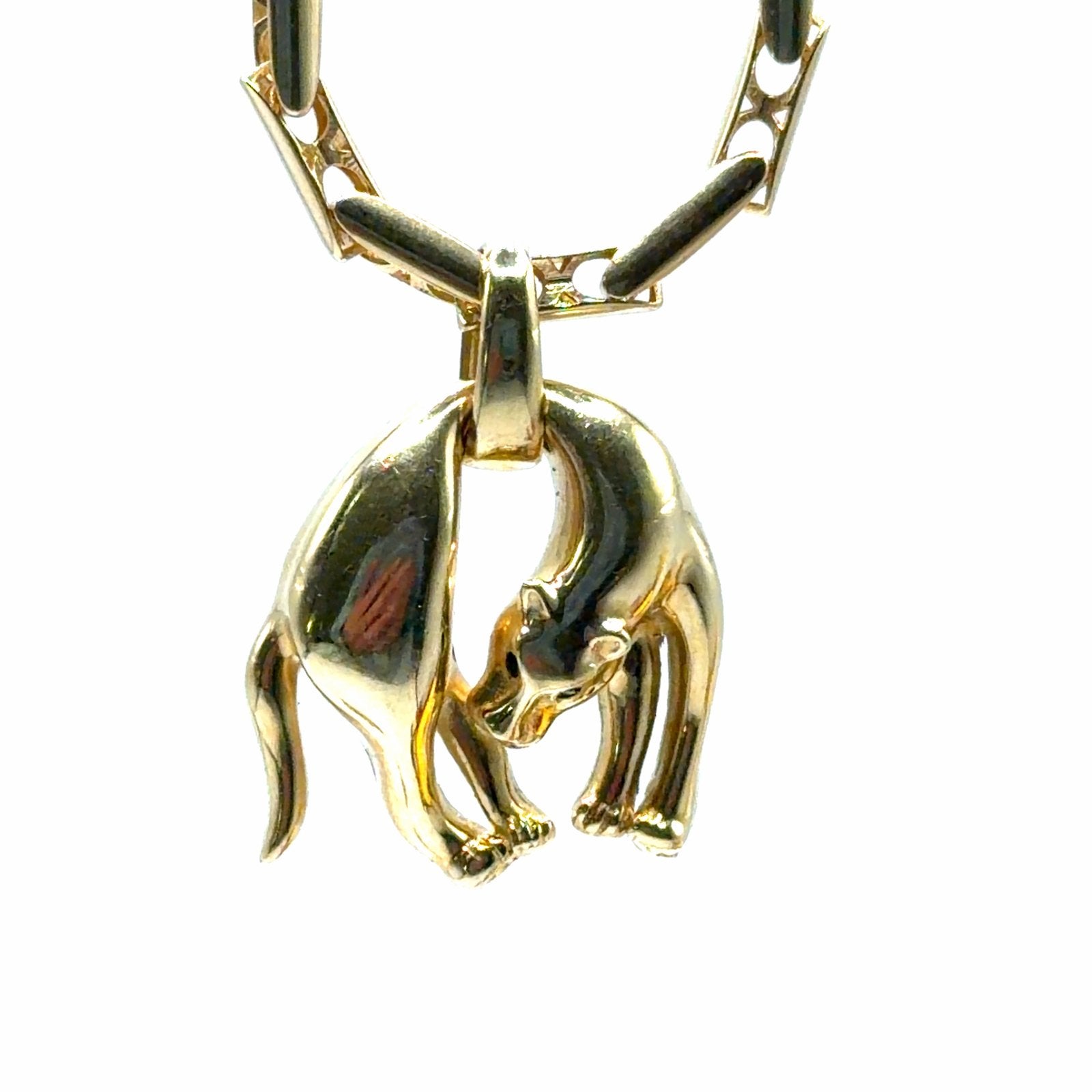 Gouden Panter Hanger met Zwarte Ogen, W, Nieuw, Ophalen of Verzenden, W