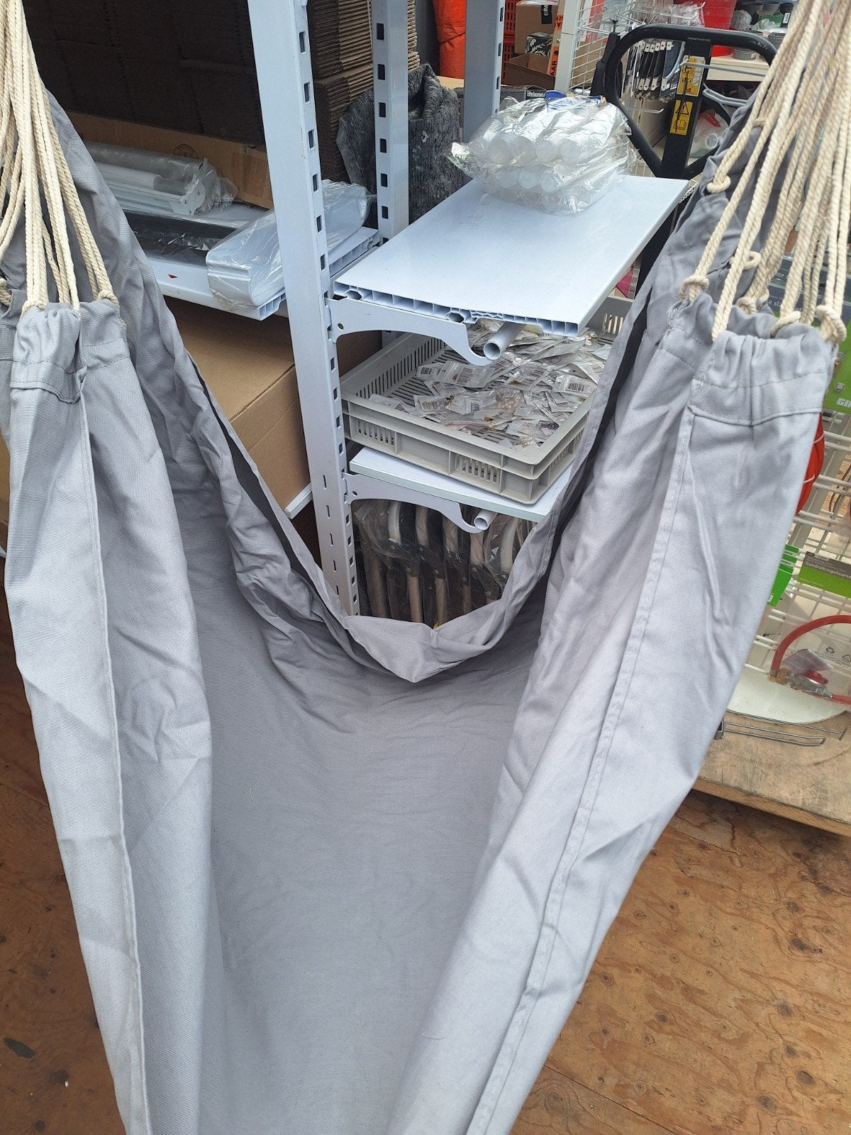 hangstoel grijs en blauw tot 150 kilo, Ophalen, Nieuw, Overige materialen, Inklapbaar