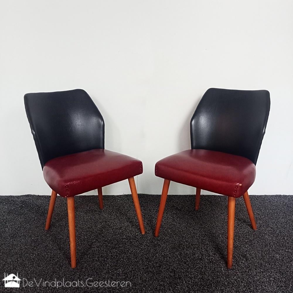 Opvallende set midcentury stoelen, Huis en Inrichting, Stoelen, Ophalen, Twee, -, -