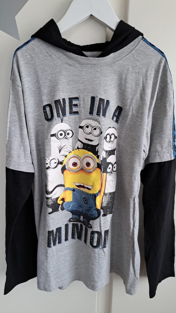 One in a minion shirt longsleeve 164 Dispicable me, Ophalen of Verzenden, Meisje, Shirt of Longsleeve