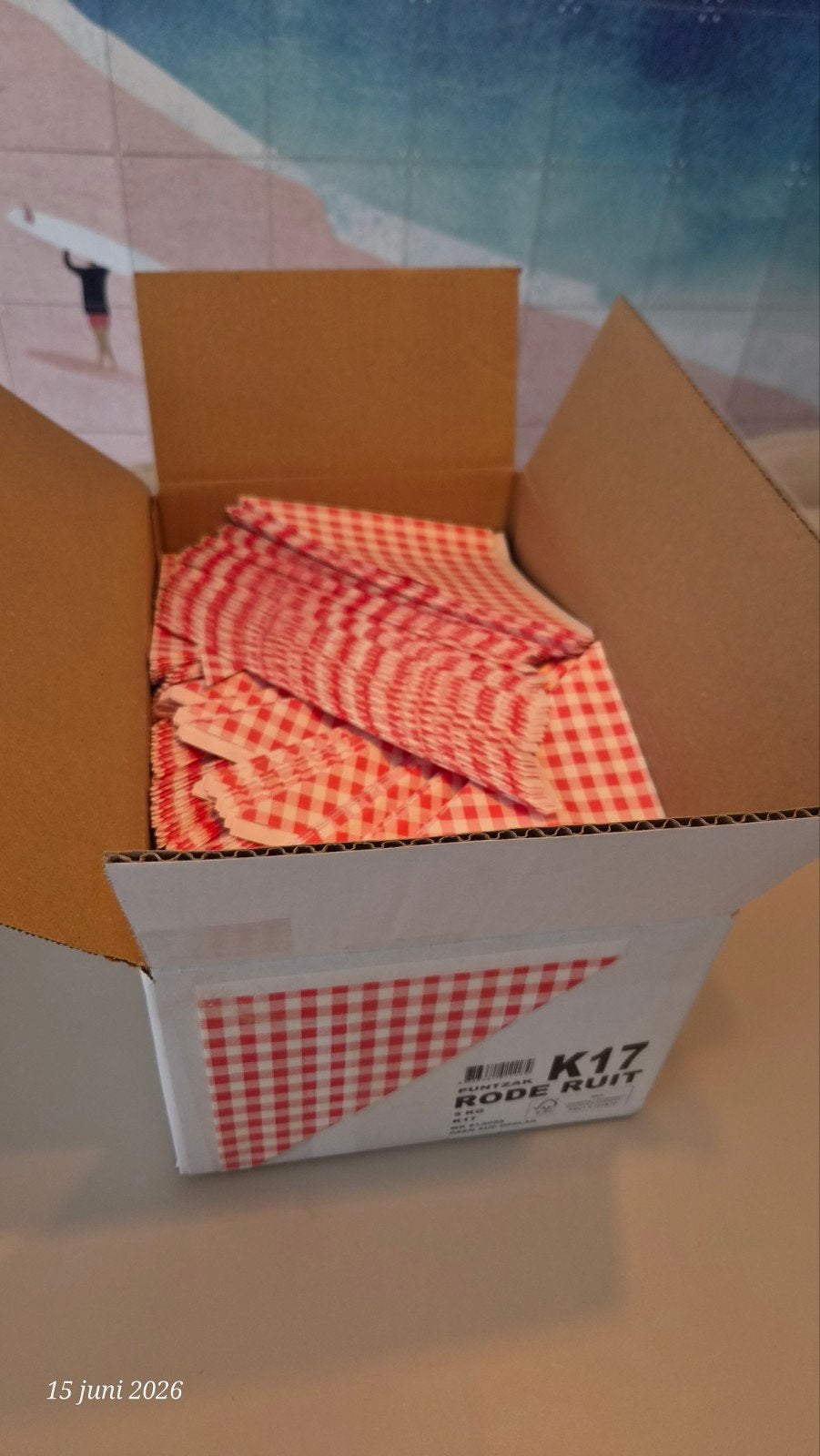 Rood-wit geruite patatzakjes /Frietzakjes - Nieuw in doos, Ophalen of Verzenden, Nieuw, Rood, Overige typen
