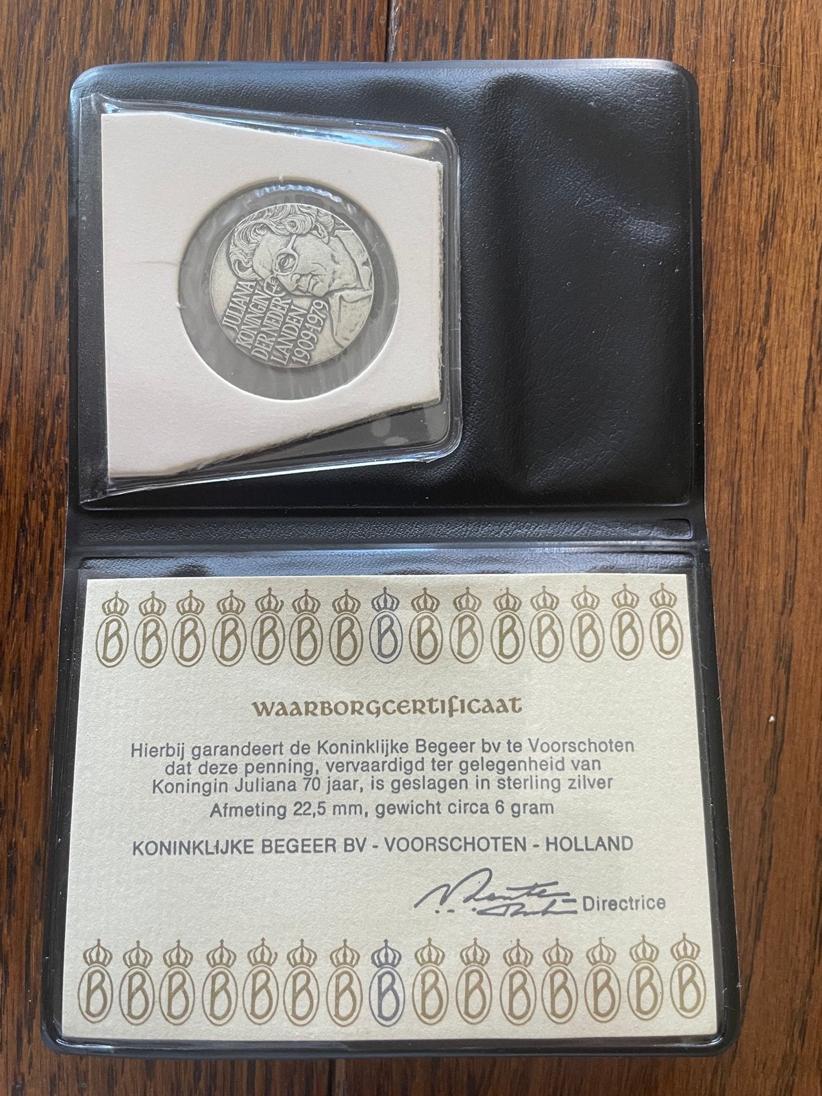Zilveren penning Juliana 70 jaar, Koninklijke Begeer, Ophalen of Verzenden, Zilver, Nederland