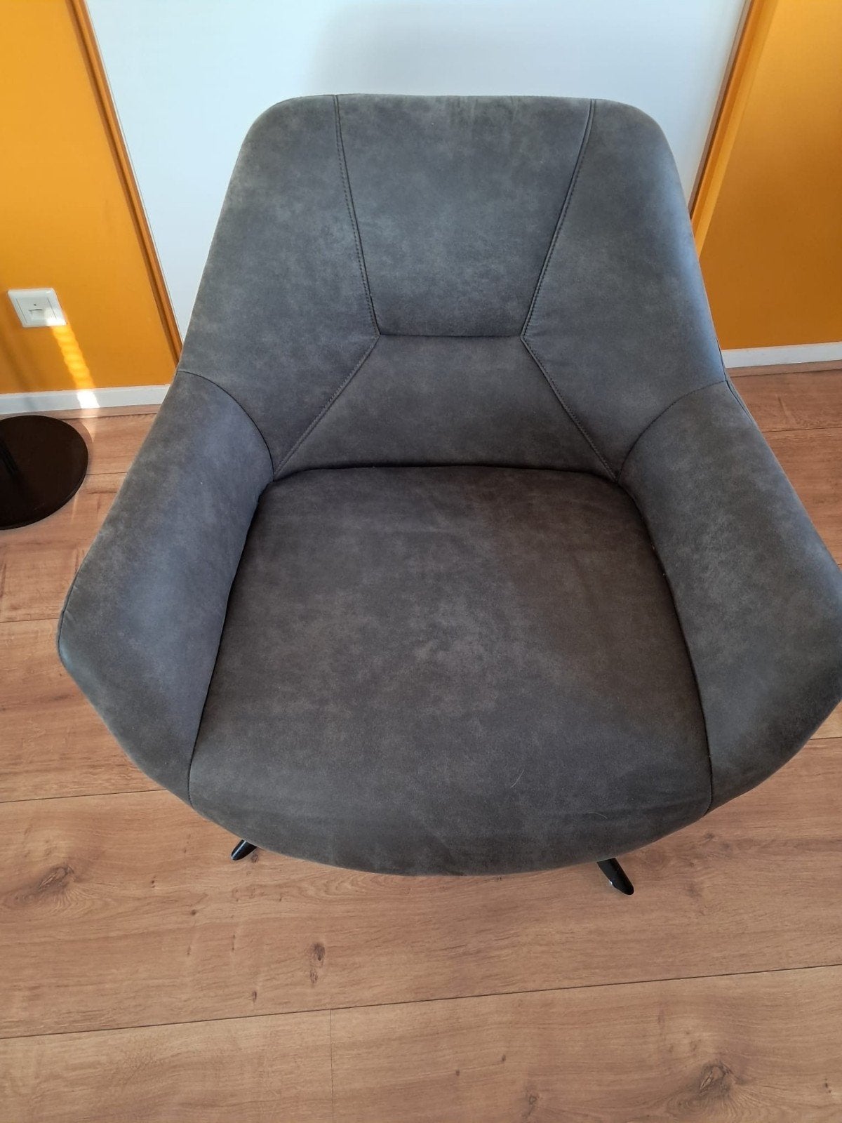 fauteuil/ stoel antraciet grijs., Ophalen, 75 tot 100 cm, Zo goed als nieuw, Stof