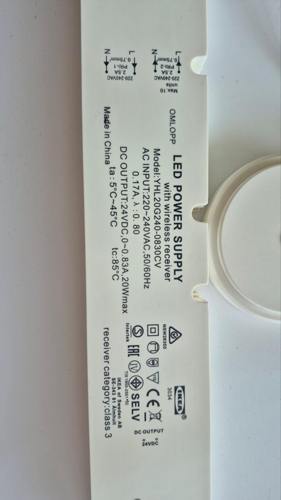 IKEA OMLOPP LED Driver met ANSLUTA Dimmer, Ophalen of Verzenden, Zo goed als nieuw, Modern, Functioneel