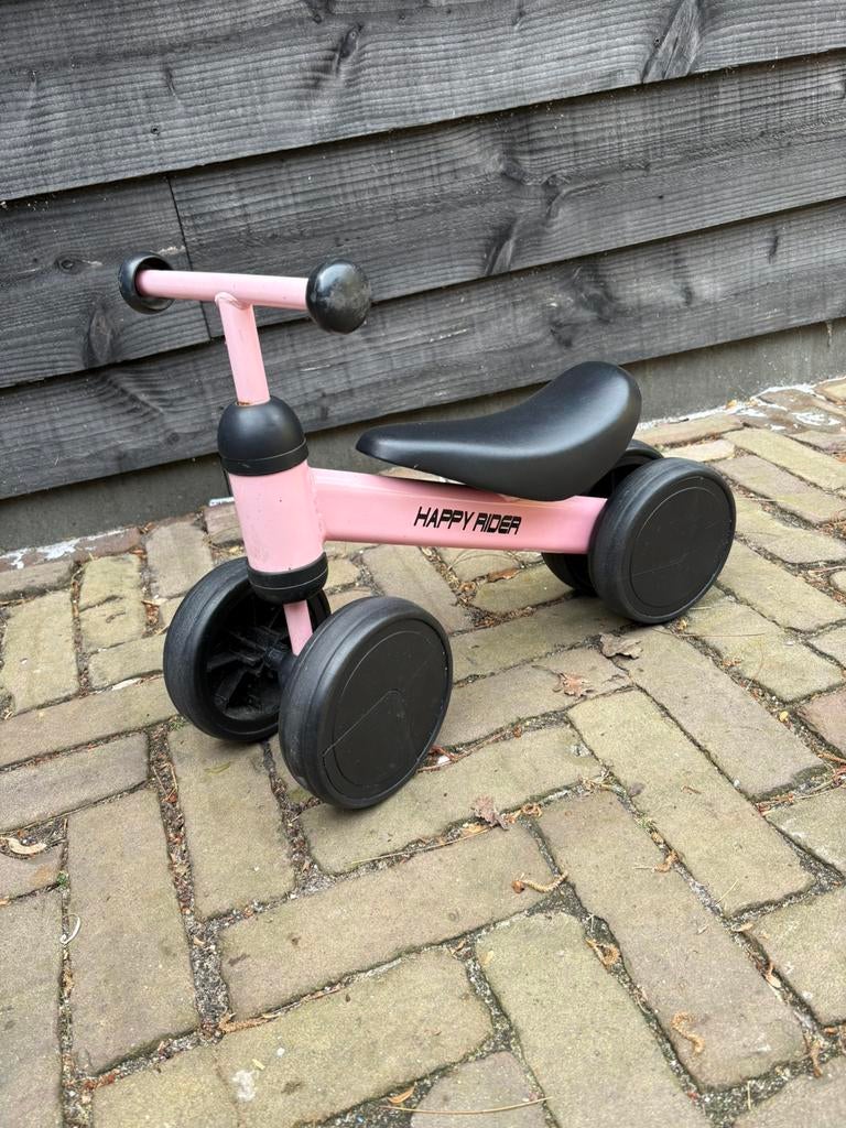 Roze Happy Rider loopfietsje, Ophalen of Verzenden, Gebruikt, Loopfiets