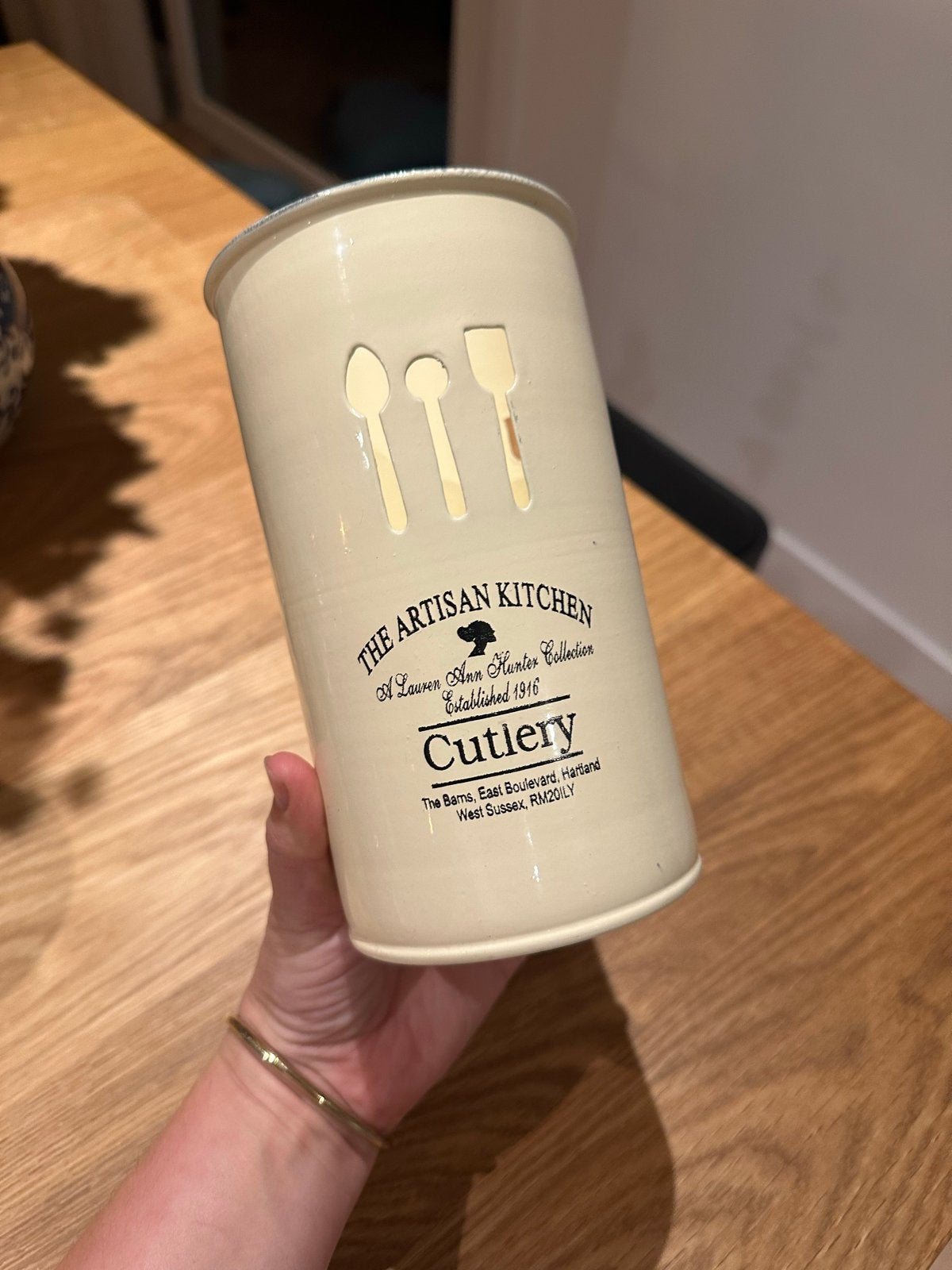 Emaille kookgerei houder - Crème, Ophalen of Verzenden