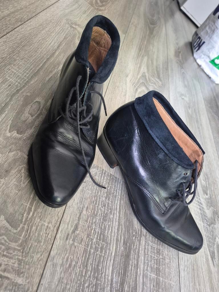 Elegante zwarte leren enkellaarsjes, maat 36, Zwart, Lage of Enkellaarzen, Ophalen of Verzenden, Antonio Paolo