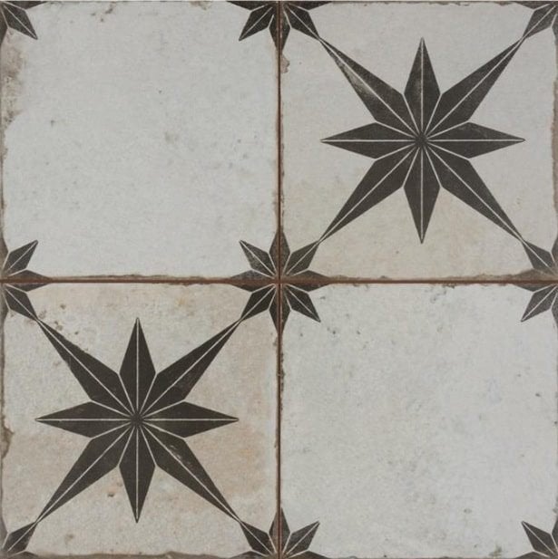Peronda FS Star Ara Black 4545 vintage stertegels 45x45 cm, Huis en Inrichting, Verzenden, Nieuw, Overige kleuren, Overige typen