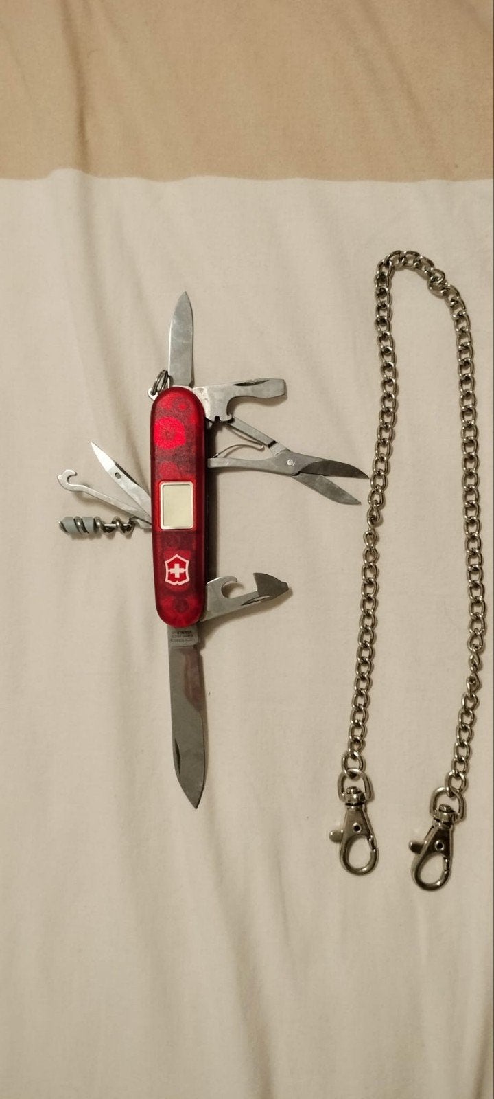 Victorinox Zwitsers zakmes met ketting,  en accessoires, Ophalen of Verzenden