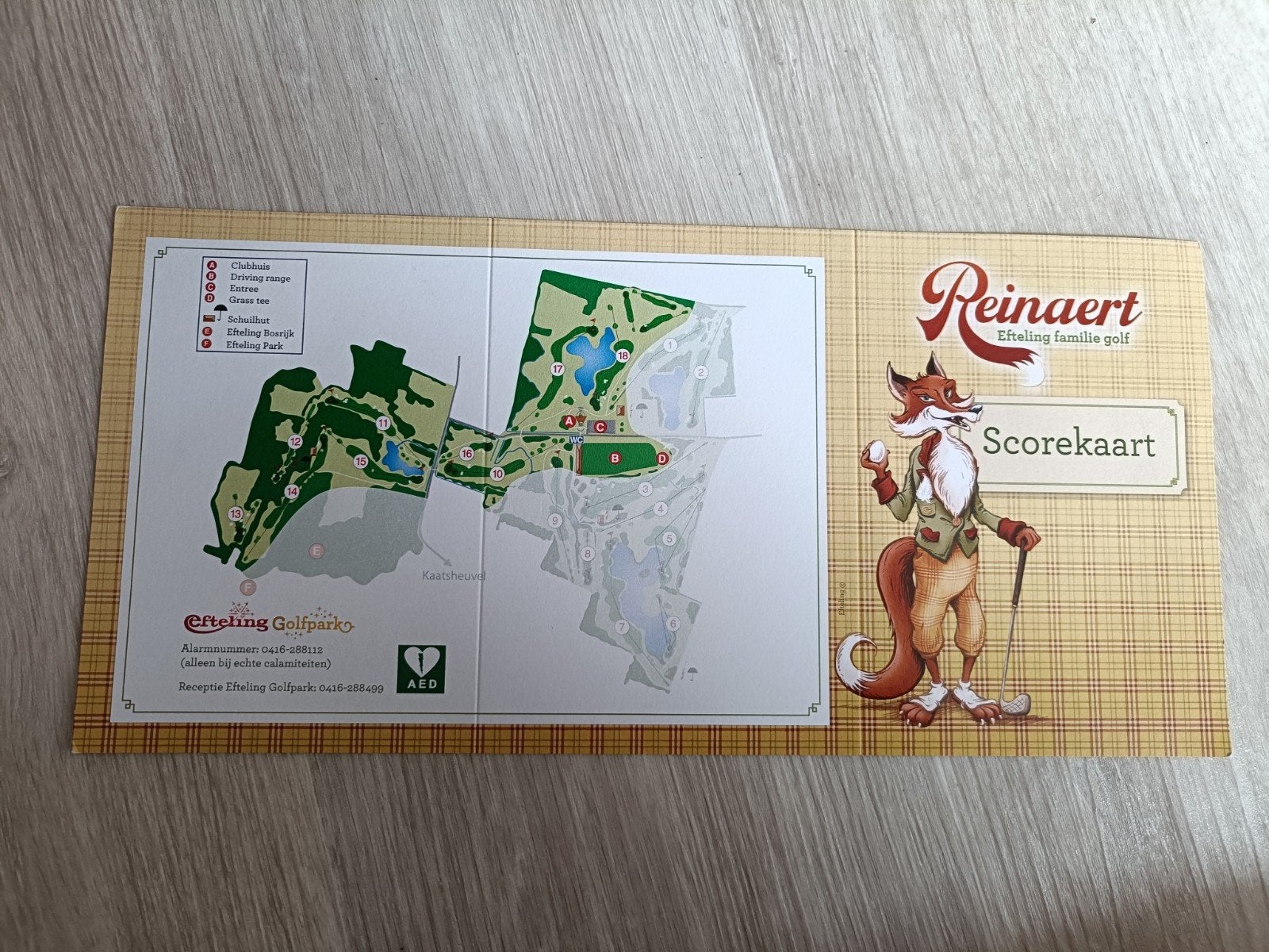 Efteling golfpark scorekaart, Verzamelen, Efteling, Ophalen of Verzenden
