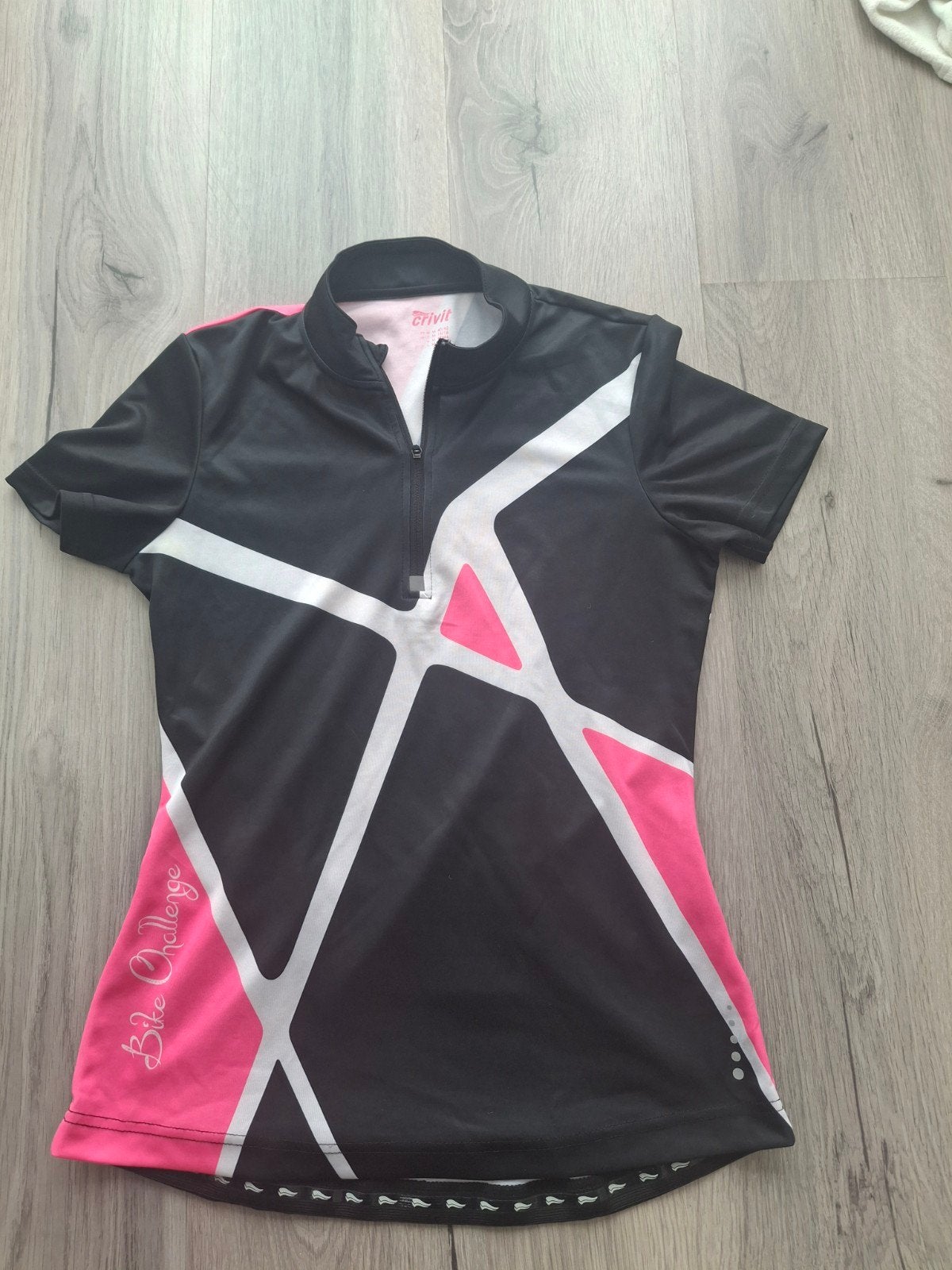 zgan Crivit fietsshirt Zwart/Roze/Wit 40/42, Maat 38/40 (M), Zwart, Ophalen of Verzenden, Hardlopen of Fietsen