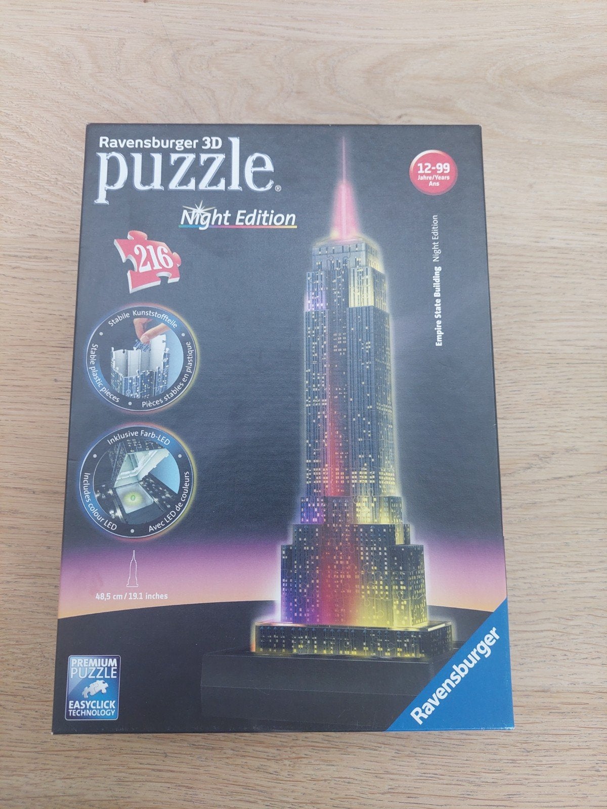 Ravensburger 3D Night Edition Empire State Building puzzel, Ophalen of Verzenden, Zo goed als nieuw