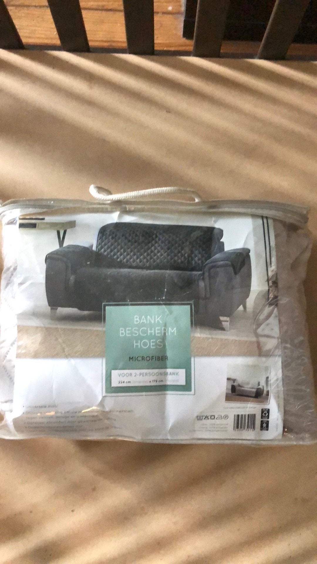 Bank bescherm hoes beige /zand kleur, Huis en Inrichting, Banken | Bankstellen, Ophalen, Nieuw