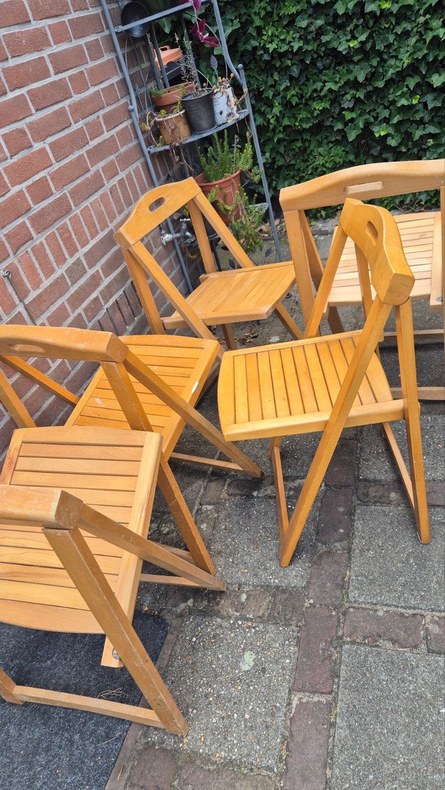 5x Klapstoel Aldo Jacober - Vintage Houten Stoelen, Ophalen, Vintage, Mid-century, Design, Gebruikt, Bruin