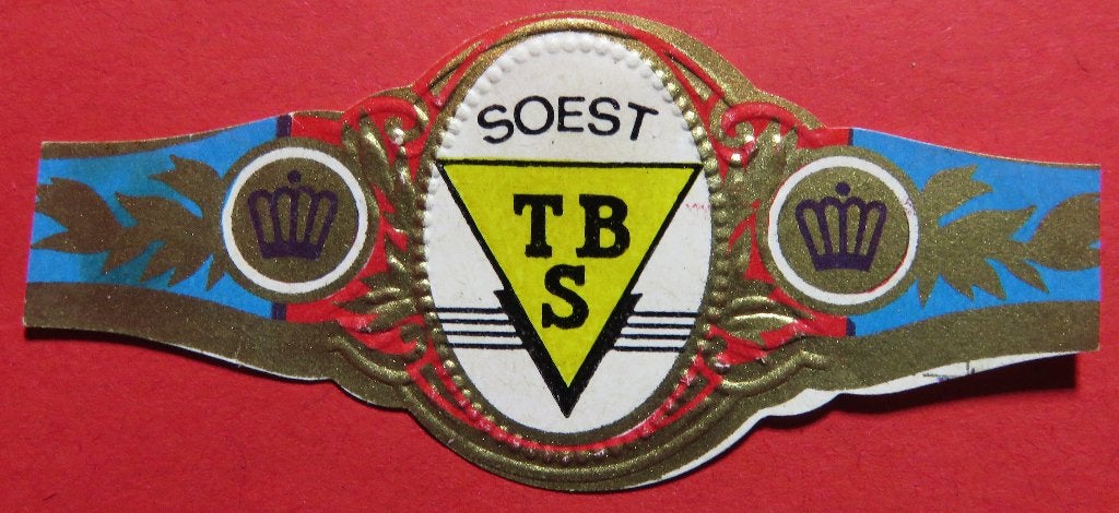 Sigarenbandje reclamebandje Soest TBS, Verzamelen, Verzenden, Gebruikt, Sigarenbandjes