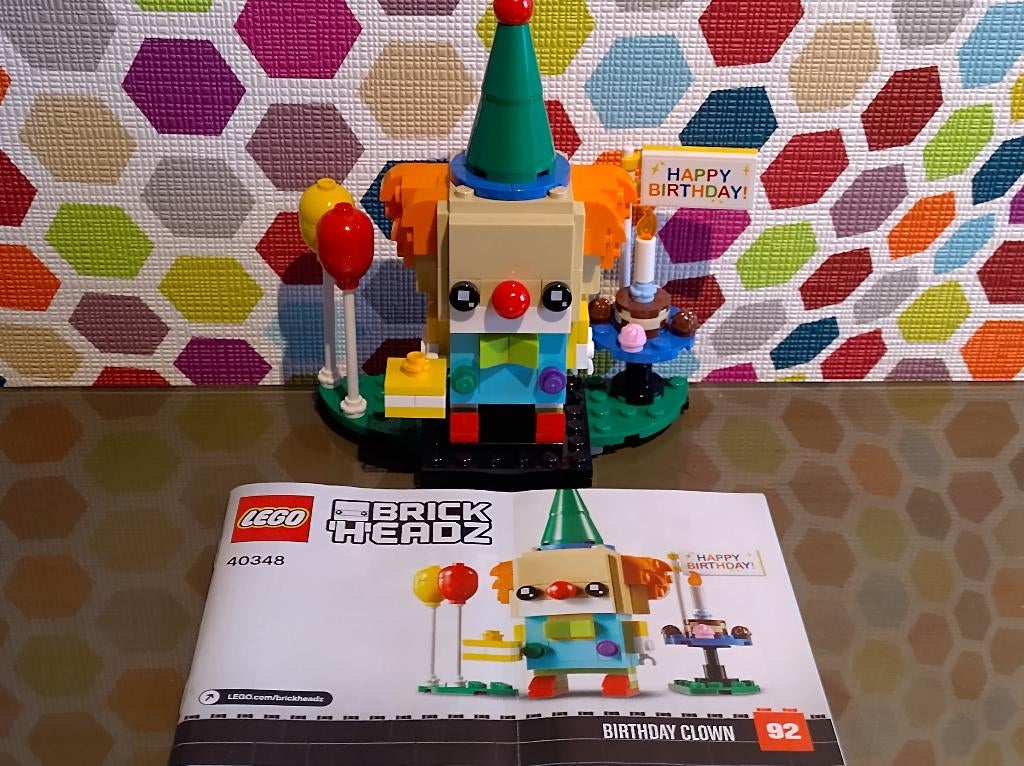 LEGO 40348 BRICKHEADZ 92 Birthday Clown, BrickHeadz, Lego, Ophalen of Verzenden, Zo goed als nieuw