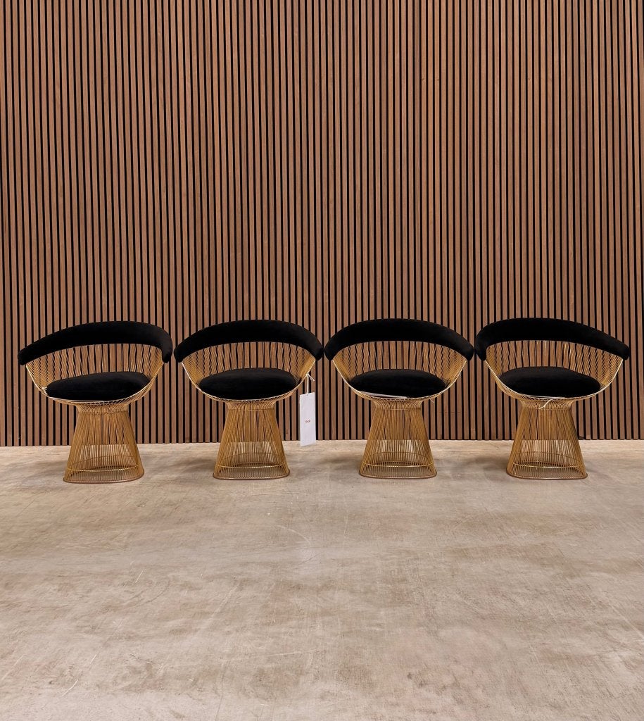 Knoll Warren Platner Stoel - Cashmere zwart met goud, Ophalen of Verzenden