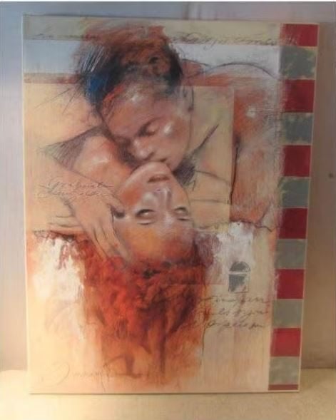 Prachtige Artprint 'Het Liefdesspel' - Joadoor - 82x62, Minder dan 50 cm, Oorspronkelijke maker, Ophalen of Verzenden, Print