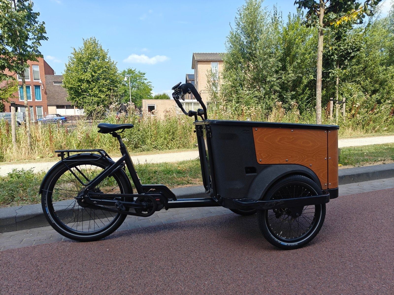 Cangoo Buckle up driewiel elektrische bakfiets, Ophalen, Zo goed als nieuw, 4 kinderen of meer, Huif
