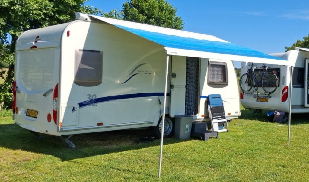 Burstner Belcanto 455 TS | Mover | Airco | vast elek. luifel, Caravans en Kamperen, Caravans, Kachel, Rondzit, Frans bed, Particulier