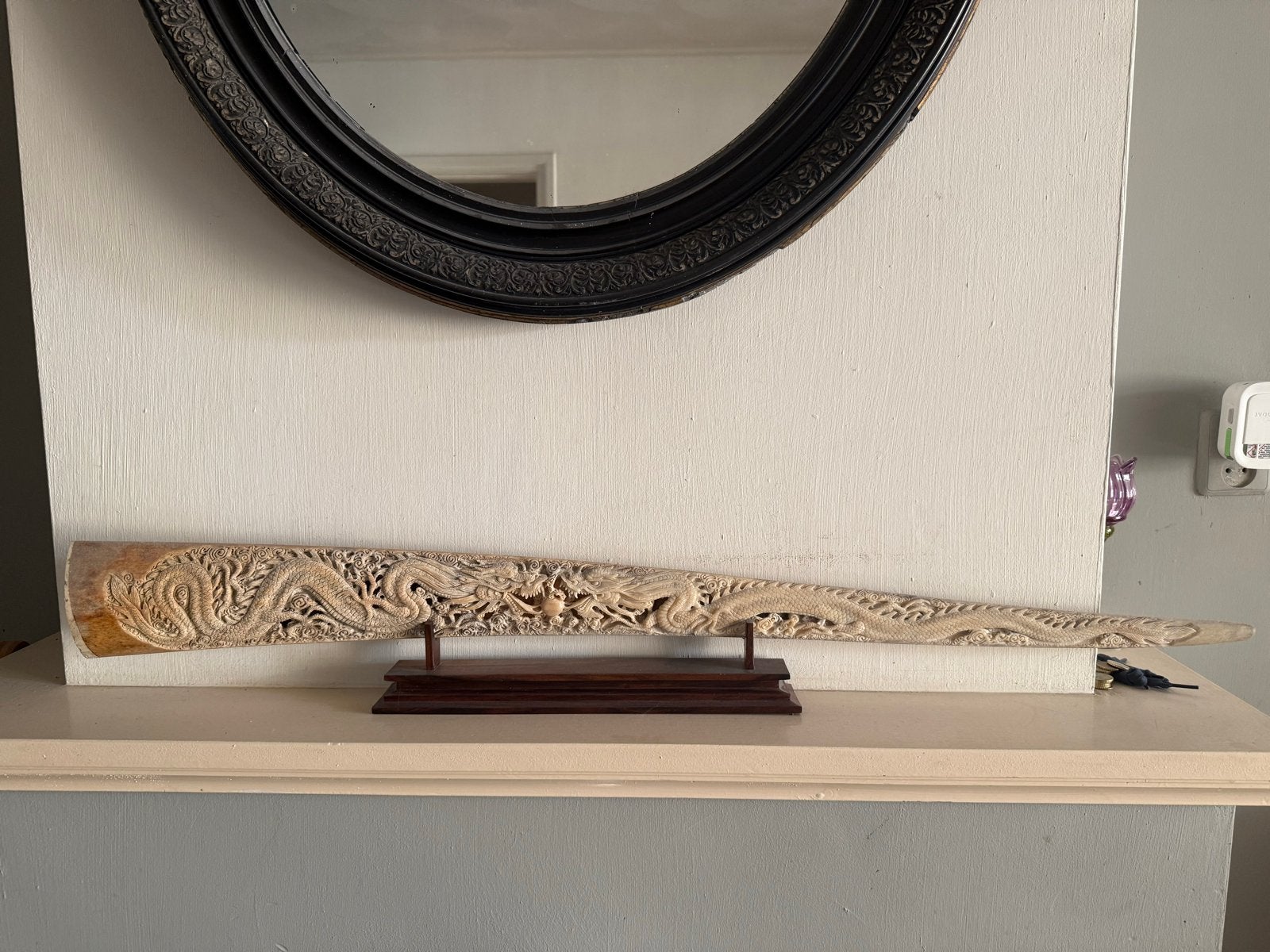 Prachtig handgesneden zwaardvissculptuur, Antiek en Kunst, Overige onderwerpen, Natuurlijk materiaal, Handgemaakt, Beeld