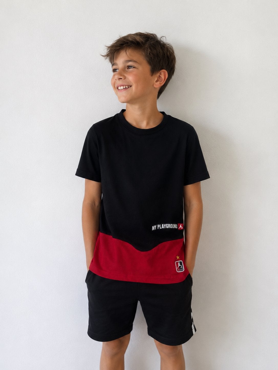 My Playground sportshirt kindermaat 152 - Zwart/Rood, Ophalen of Verzenden, Zo goed als nieuw, Overige maten, Zwart