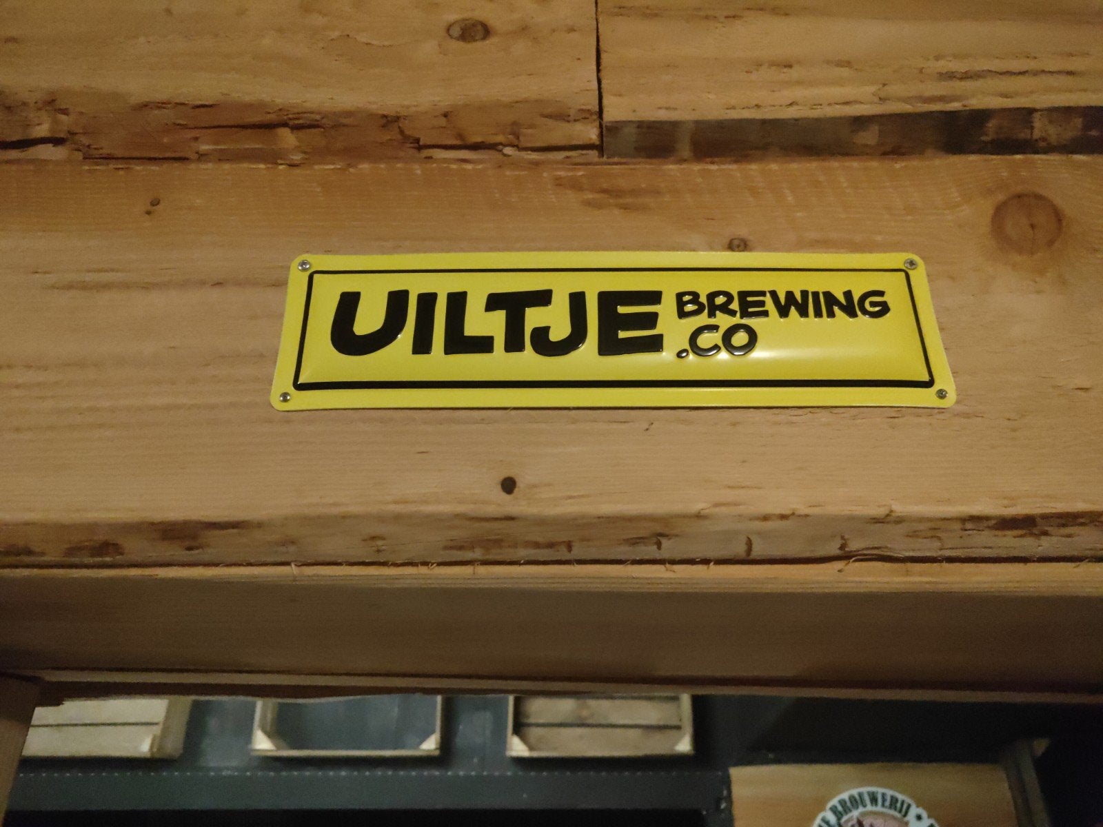 Uiltje Brewing Co. tinplate, Verzamelen, Biermerken, Ophalen, Gebruikt, Reclamebord, Plaat of Schild, Overige merken
