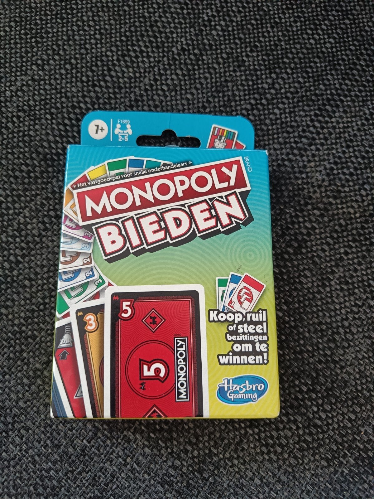 Monopoly Bieden Kaartspel - Hasbro Gaming, Hobby en Vrije tijd, Gezelschapsspellen | Kaartspellen, Zo goed als nieuw, Een of twee spelers