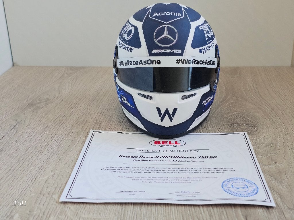 TOPSALE: Helm G. Russell GP Monaco 2021, 750e GP Williams., Ophalen of Verzenden, Nieuw, Formule 1