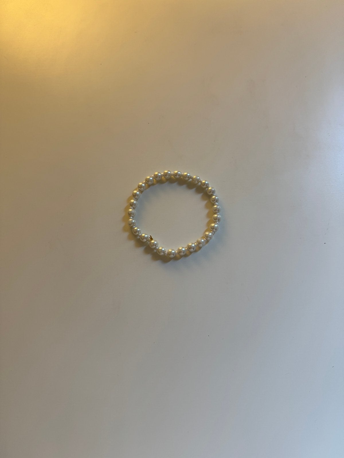 Pearl Bracelet - 6 mm, Verzenden, Gebruikt, Wit, Kunststof of Plastic
