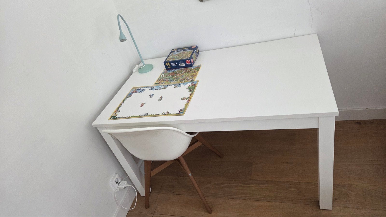 Witte IKEA LANEBERG uitschuifbare tafel – Goede staat, Ophalen, 50 tot 100 cm, Zo goed als nieuw, 150 tot 200 cm