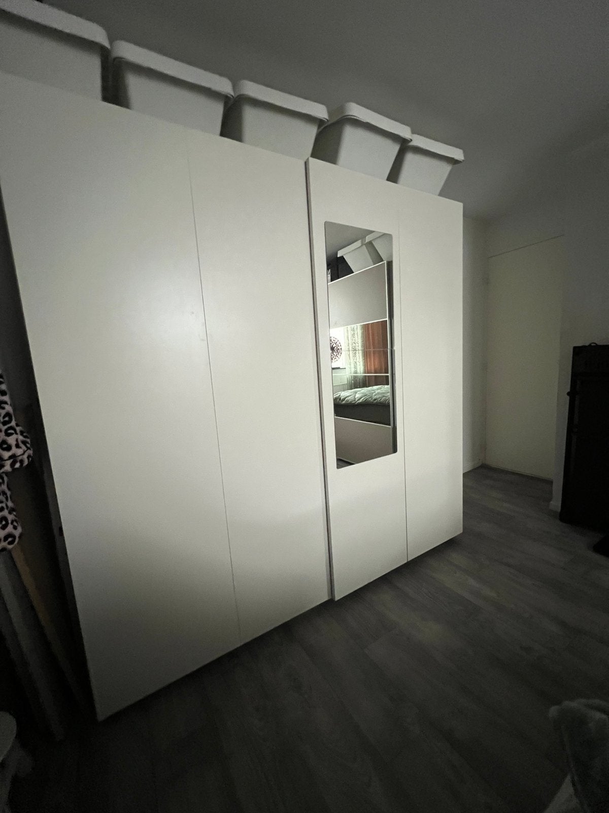‘SCHUIFDEUREN’ ikea 200x200 wit met plak spiegel, Ophalen, Gebruikt, 50 tot 75 cm, 200 cm of meer