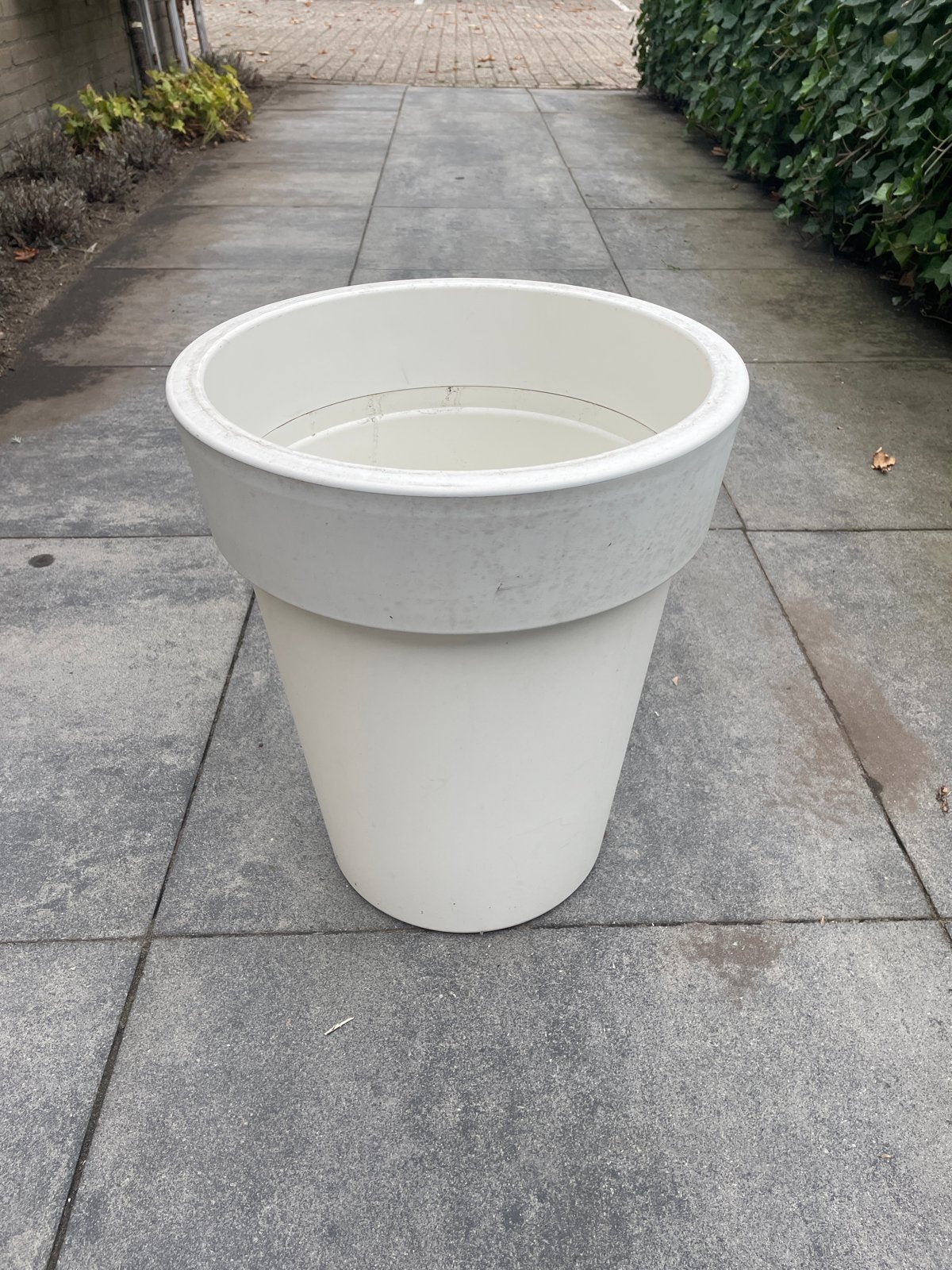 Witte elho kunststof bloempot, 34x42,5 cm, Ophalen, Kunststof, Gebruikt, Rond