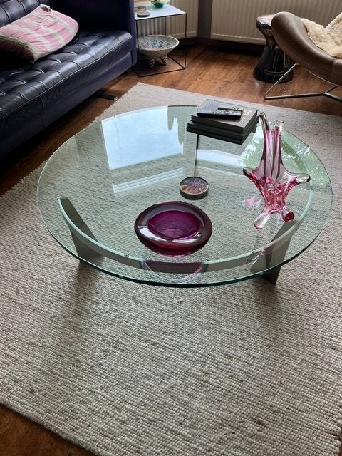 Jaren 80 design metaform salontafel G3 Just van Beek, Ophalen, 100 tot 150 cm, Rond, 50 tot 100 cm