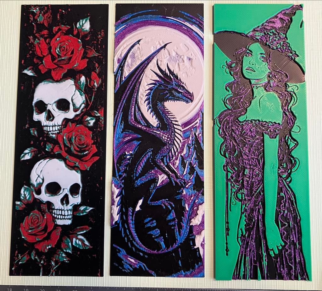 3D Geprinte Kunstwerken: Draak, Heks, Schedel & Rozen, Ophalen of Verzenden, Nieuw