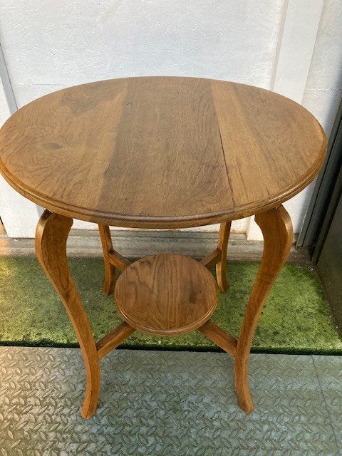 antieke elegante salontafel/bijzettafel eiken dubbel bladig, Antiek en Kunst, Ophalen