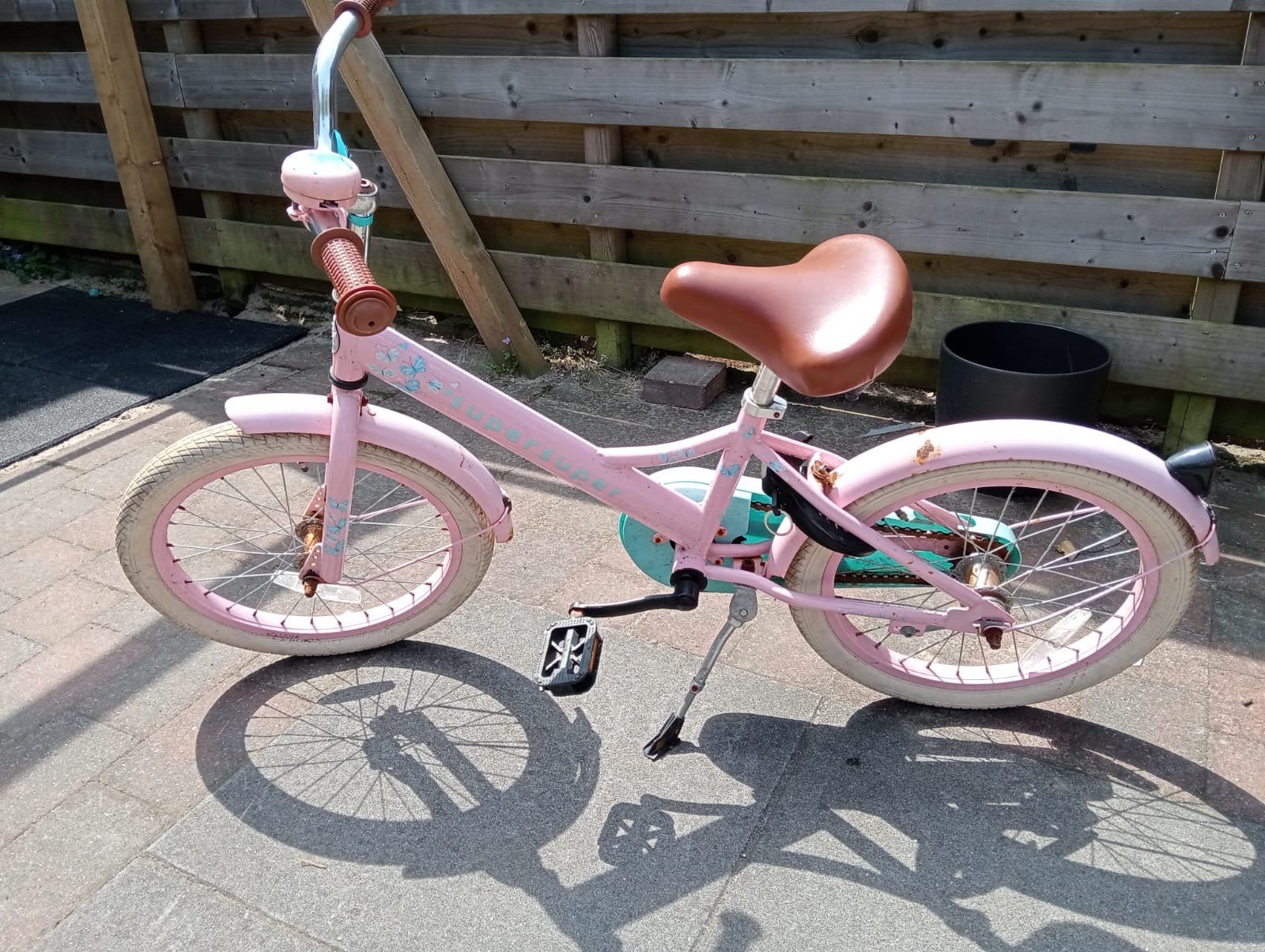 Roze meisjesfiets 18 inch, Ophalen, Terugtraprem, Supersuper, 16 tot 20 inch