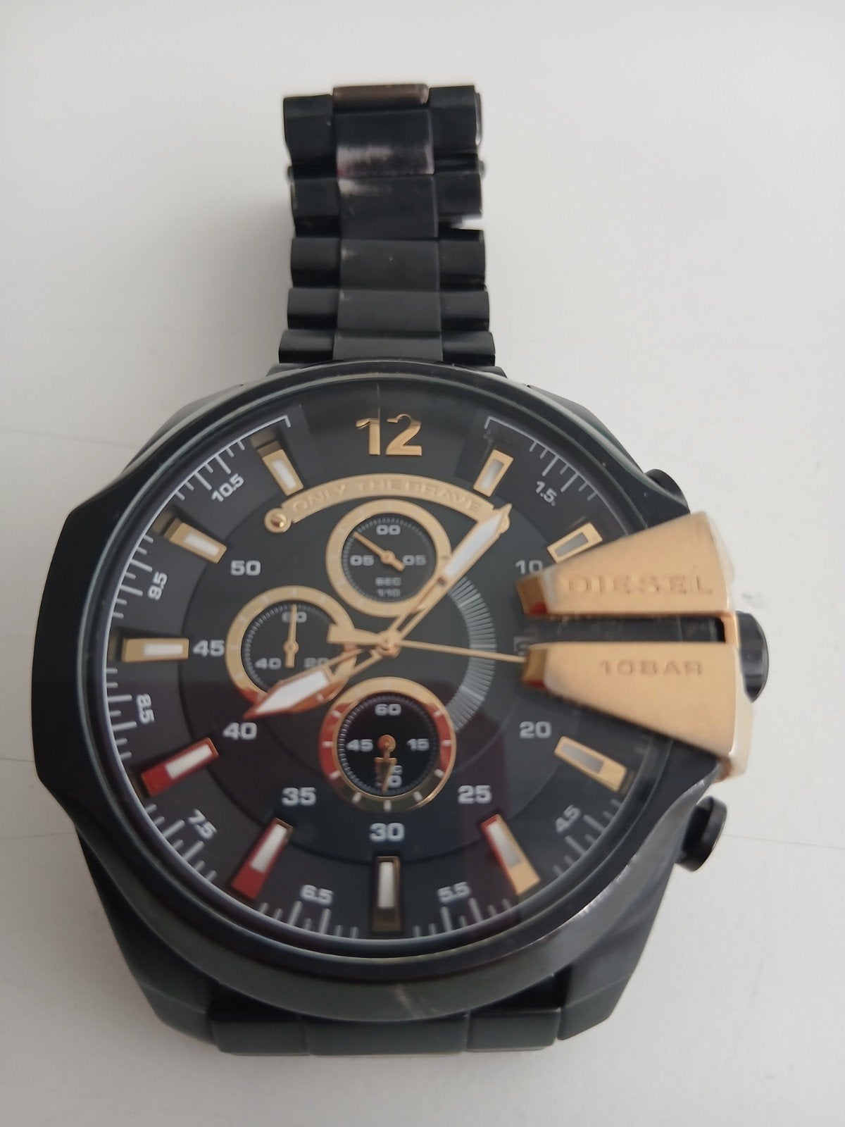 Diesel Only The Brave Herenhorloge - Zwart/Goud, Overige merken, Staal, Gebruikt, Staal