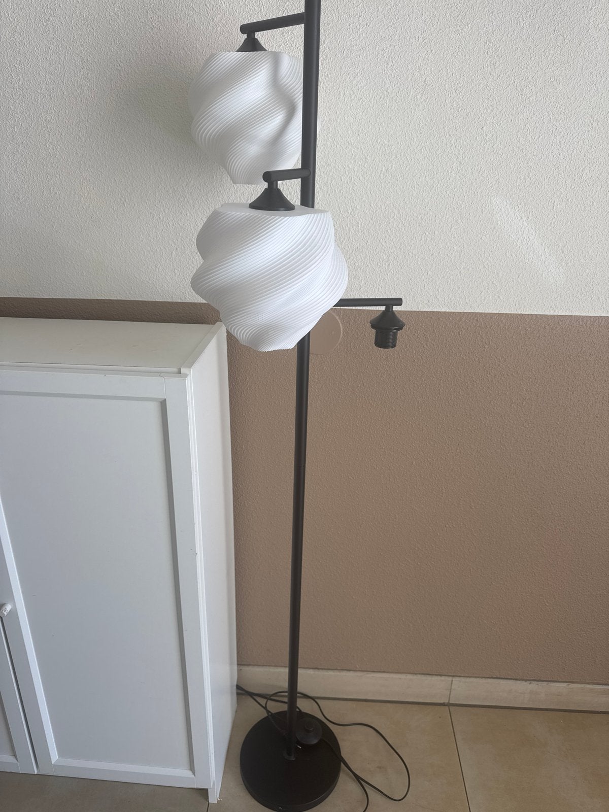 Gratis staande lamp met twee lichtpunten, Ophalen, Gebruikt, E27 (groot), Metaal