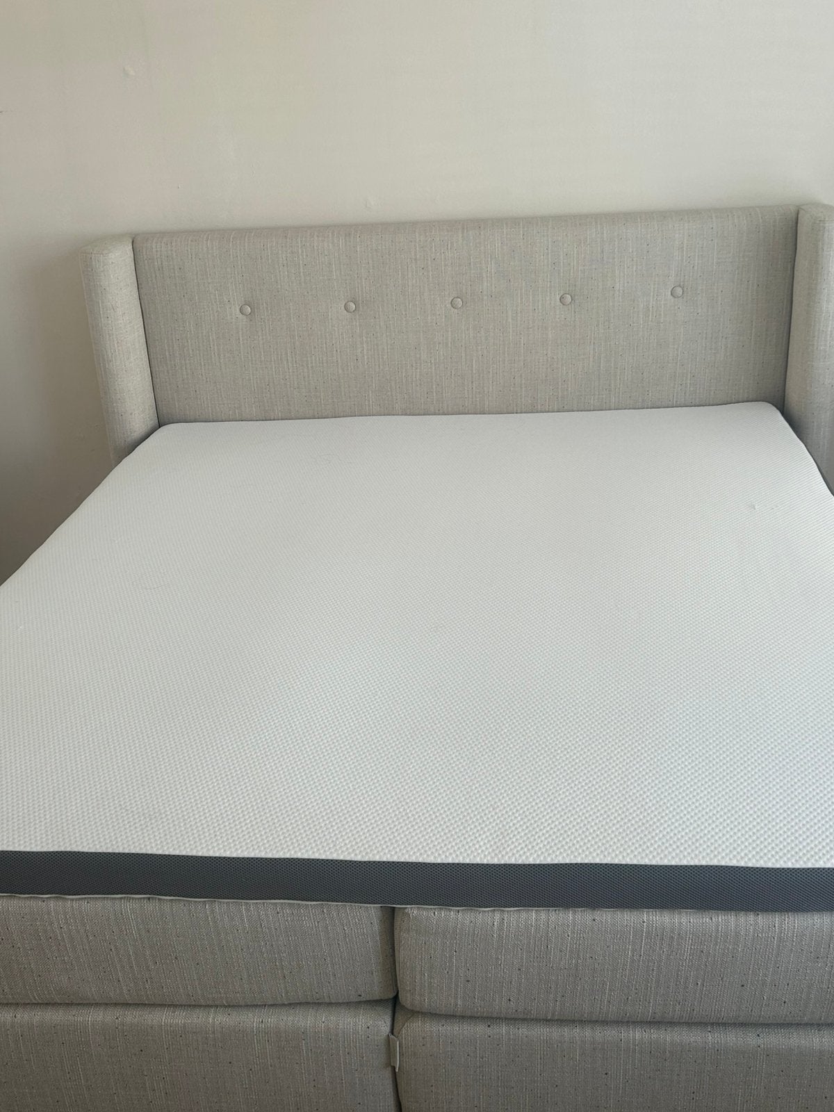 Boxspring 180/200, Ophalen, Gebruikt, Beige, Tweepersoons