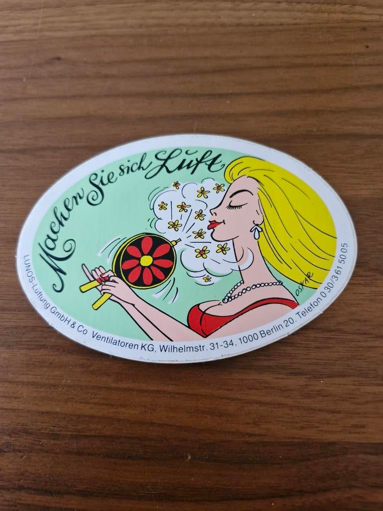 6180 Vintage LUNOS-Lüftung Sticker - "Machen Sie sich Luft", Ophalen of Verzenden