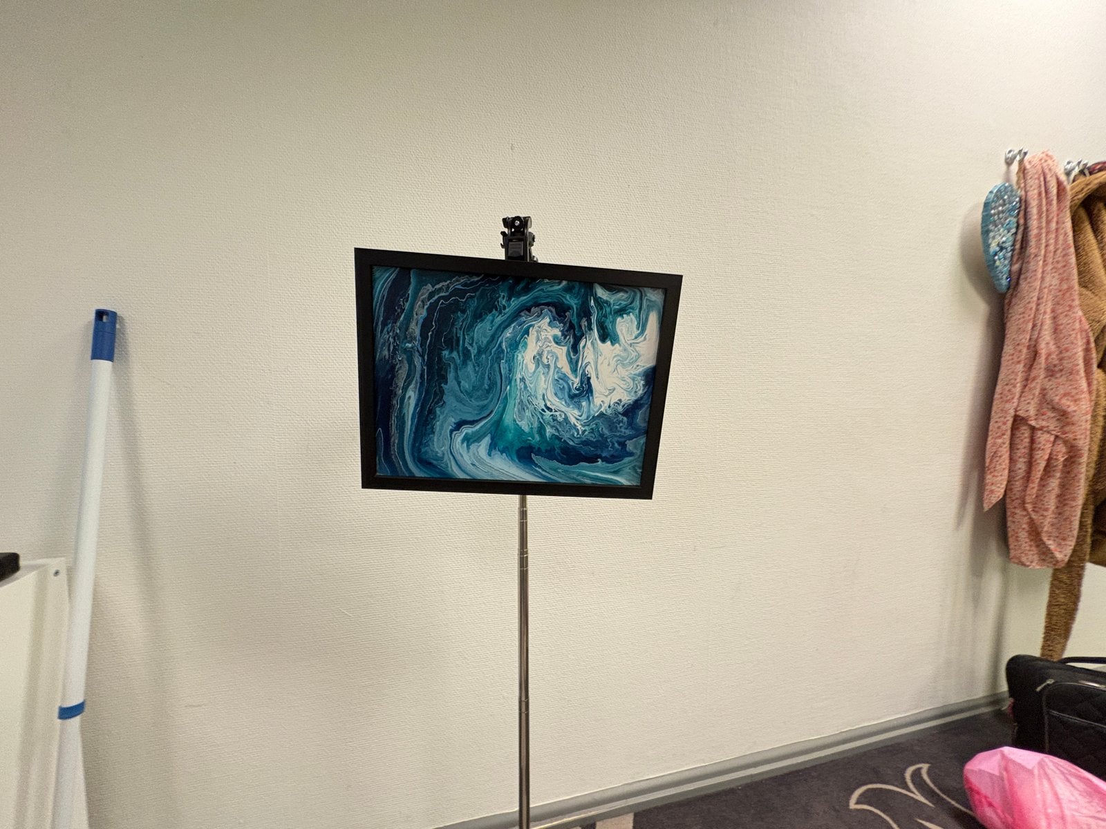 Abstract Acryl Schilderij - Blauwe Golven, Ophalen of Verzenden